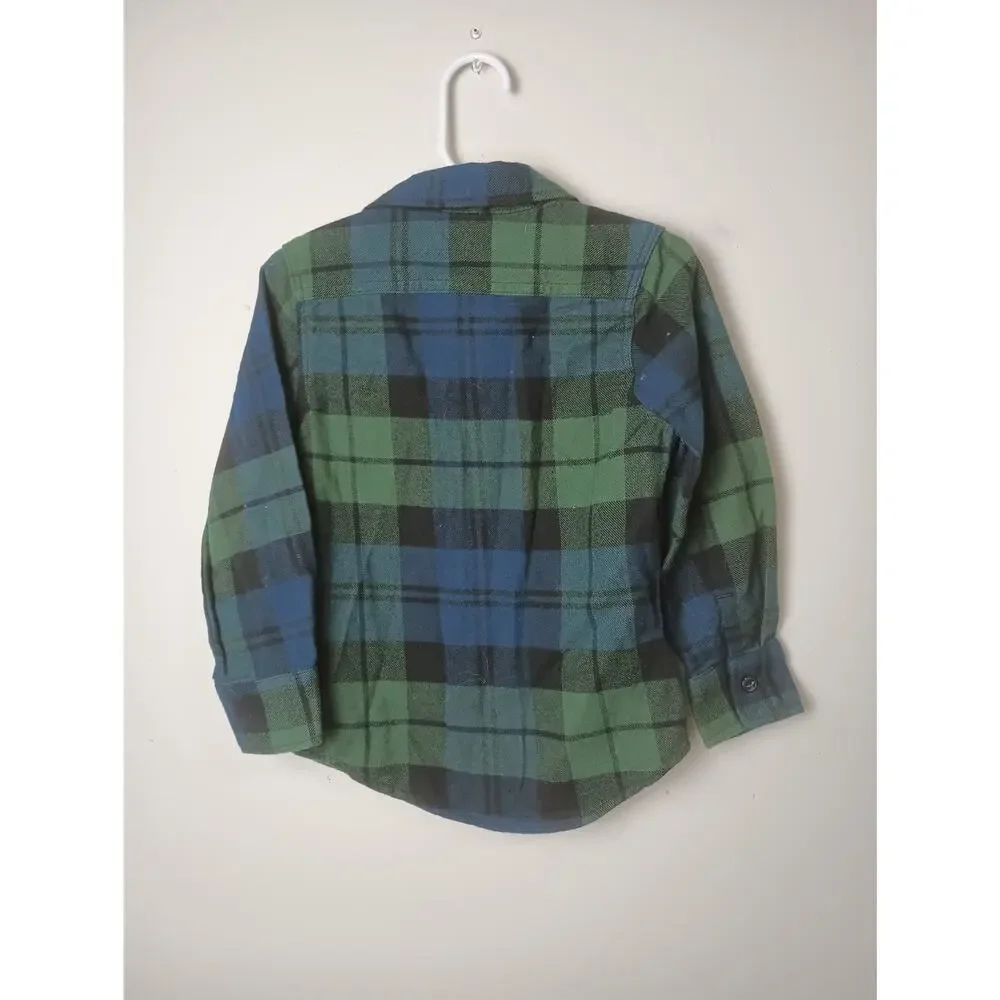 Baby Gap NWT Flannel Shirt Toddler 3 Years Multicolor Long Sleeve Button‎ Front